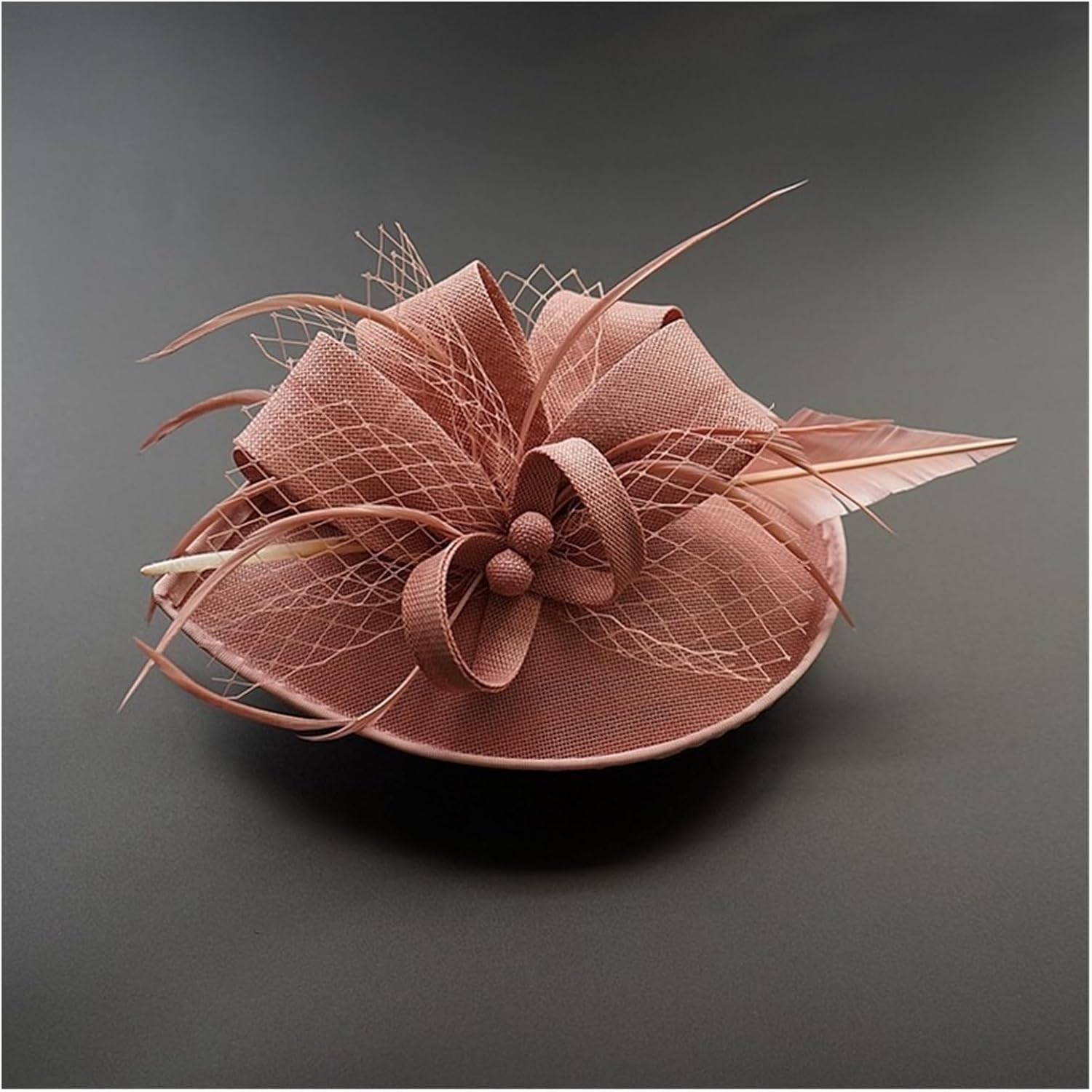 Women Chic Fascinator Hat,Cocktail Wedding Party Church Headpiece Fashion Headwear Feather Hair Accessories Sinamay Fascinators Hats