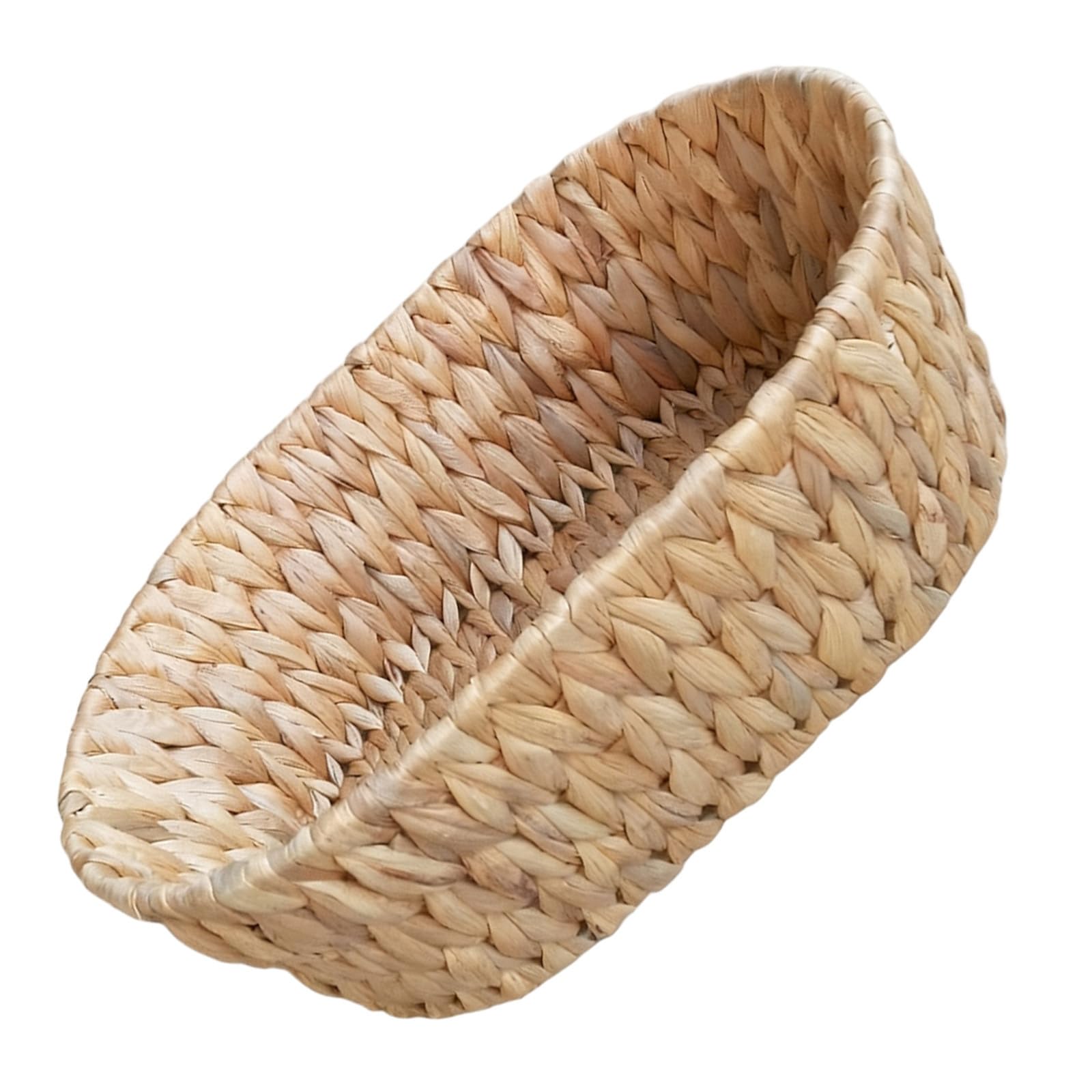 Cesta de almacenamiento ovalada de hierba acuática con estructura resistente de metal YARNOW
