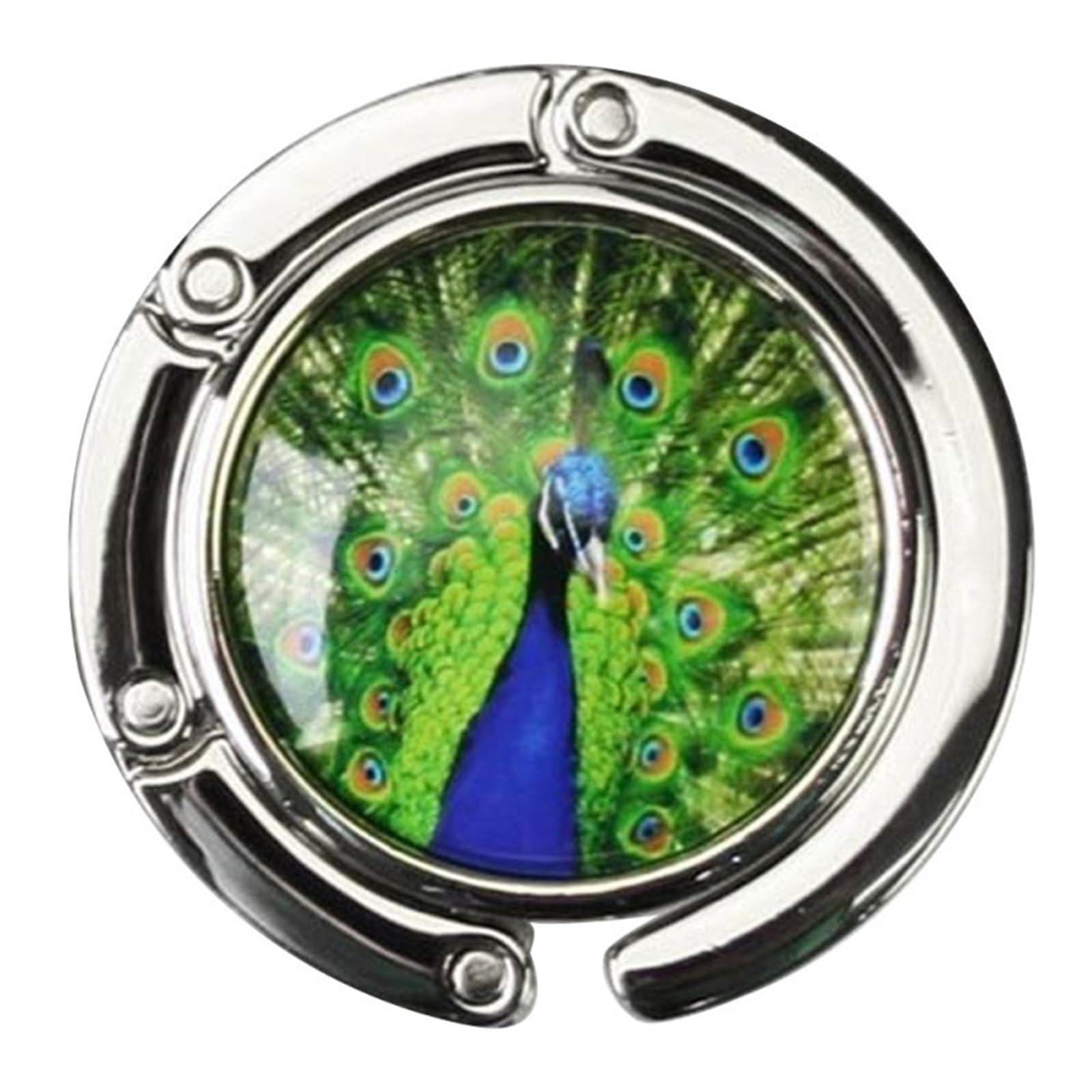 GHHZML Handbag Hooks for Tables Folding Handbag Bag Purse Hook Hanger Holder Butterfly/Dragonfly/Peacock(Color04)