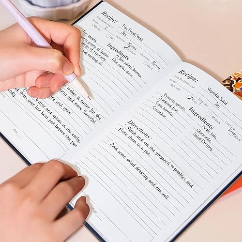 Miniatura 7 de Perfect Blank Recetas Book - Libro de recetas para escribir en tus propias recetas, organizar tus recetas, cubierta impermeable y cuaderno de