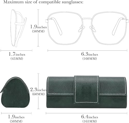 Miniatura 4 de Linkidea Funda rígida extra grande para lentes de sol, organizador de almacenamiento de lentes de sol de gran tamaño compatible con GUCC1 GG0981S