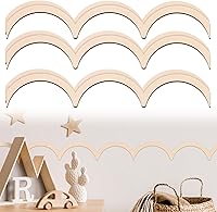 Ripeng 12pcs Unfinished Scalloped Wood Trim Molding 15.75x2.6in - DIY Decorative Edge for Walls, Cabinets, Shelves, Classic Wave Design