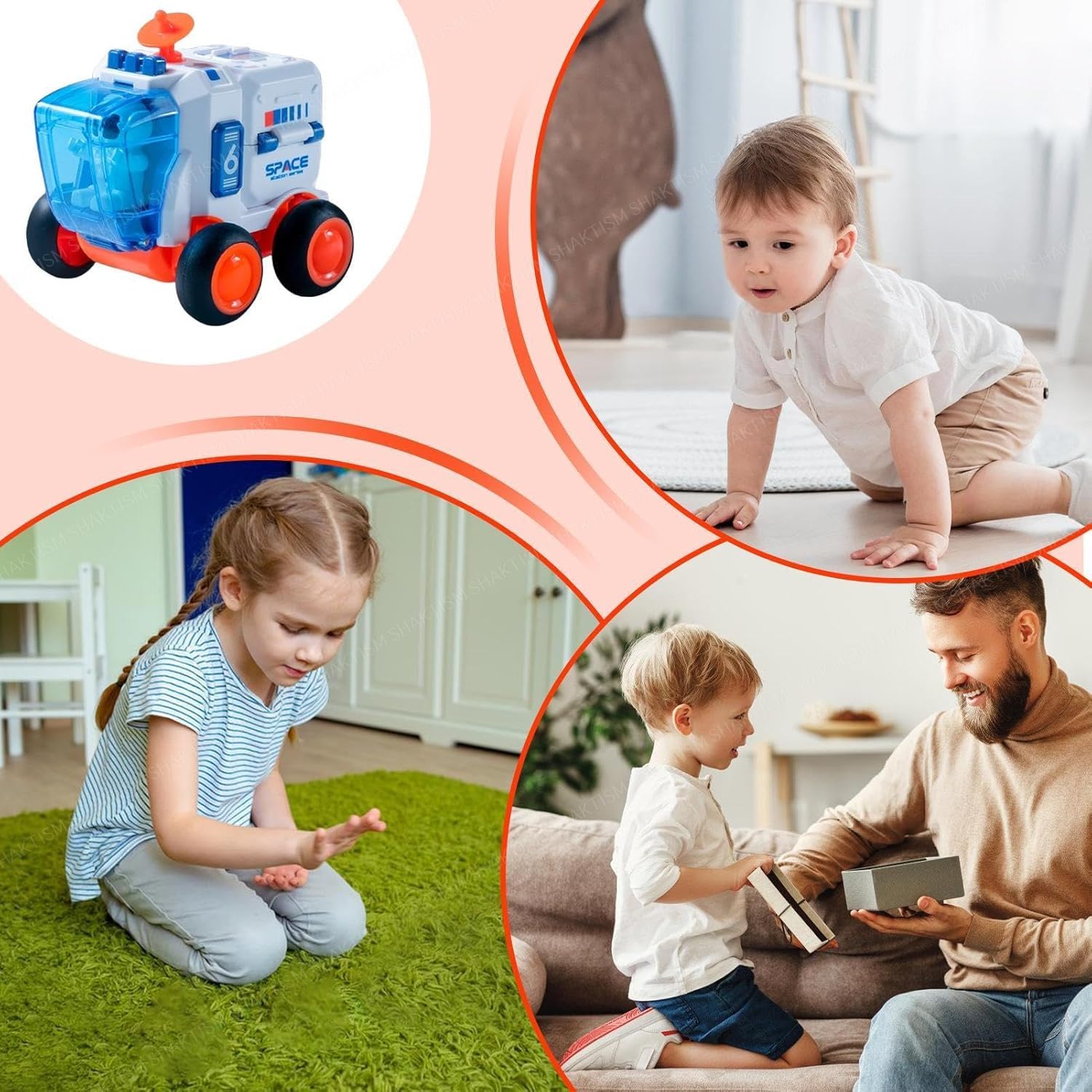 SHAKTISMF Space Exploration Rover Car Toy with Friction Movement, Educational Astronaut Toy for Kids 3+ Years Random Colour 1Pcs 3