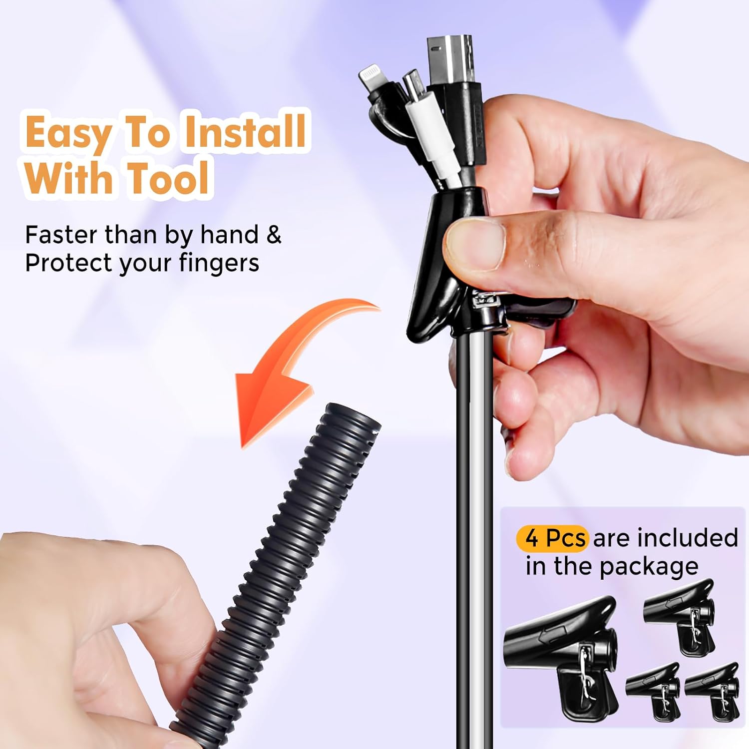 Automotive Wire Loom Flame Retardant Split Wire Loom Tubing Assortment Wiring Loom Kit Plastic Cover Electrical Covering Conduit Protective Wire Wrap Cable Sleeves Black 1/4", 1/2", 3/8", 3/4"x 30 Ft