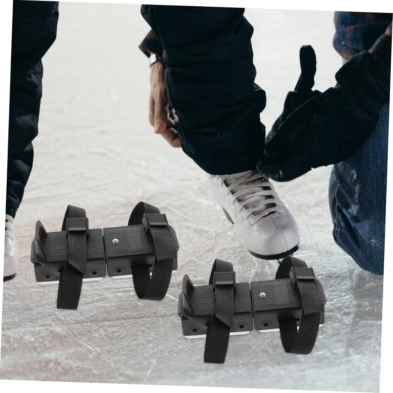 KICHOUSE 1Pair Ice Skates Double Runner Design Fall Skating Shoes for Ice Skating Shoes for Beginner Skaters