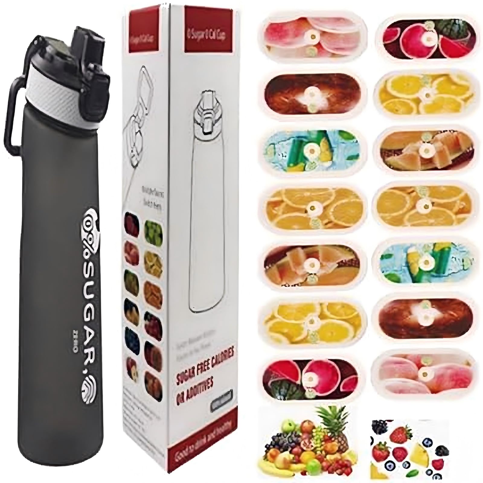Hardware Tribe 700ml sports water bottle with 14 optional flavor pods. Made of durable temperature-resistant Tritan, it provides safe and healthy hydration for gym, school and outdoor daily use.