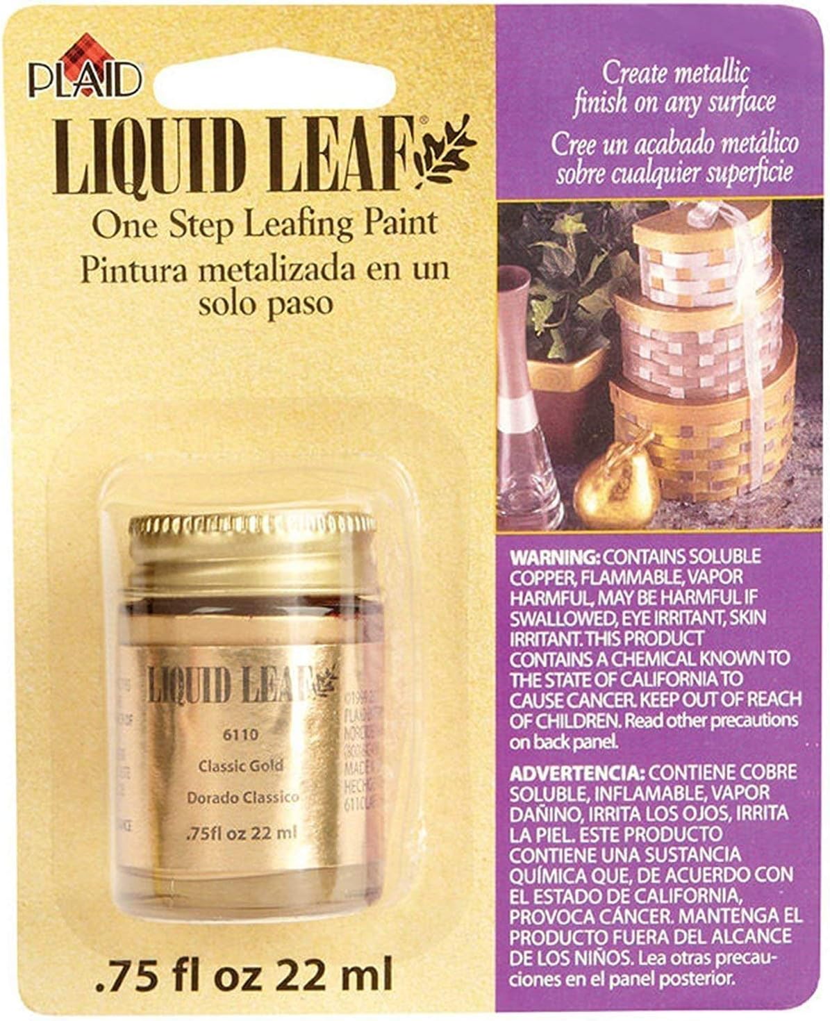 Liquid Leaf Paint One Step Leafing Paint, 0.75-Ounce, Original (Bright (Classic) Gold)