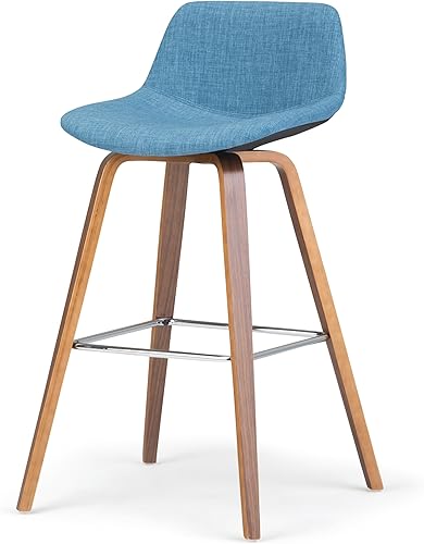 Miniatura 7 de SIMPLIHOME Randolph - Taburete moderno de mediados de siglo de 26 pulgadas de altura de mostrador de madera curvada (juego de 2) en tela de aspecto