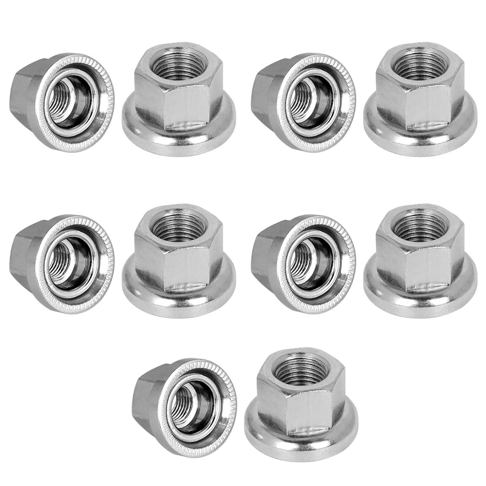 10Pcs Bike Wheel Axle Nuts, 3/8" Bicycle Wheel Nuts Flange Axle Nut Replacement for Bicycle Mountain Bike Cycling