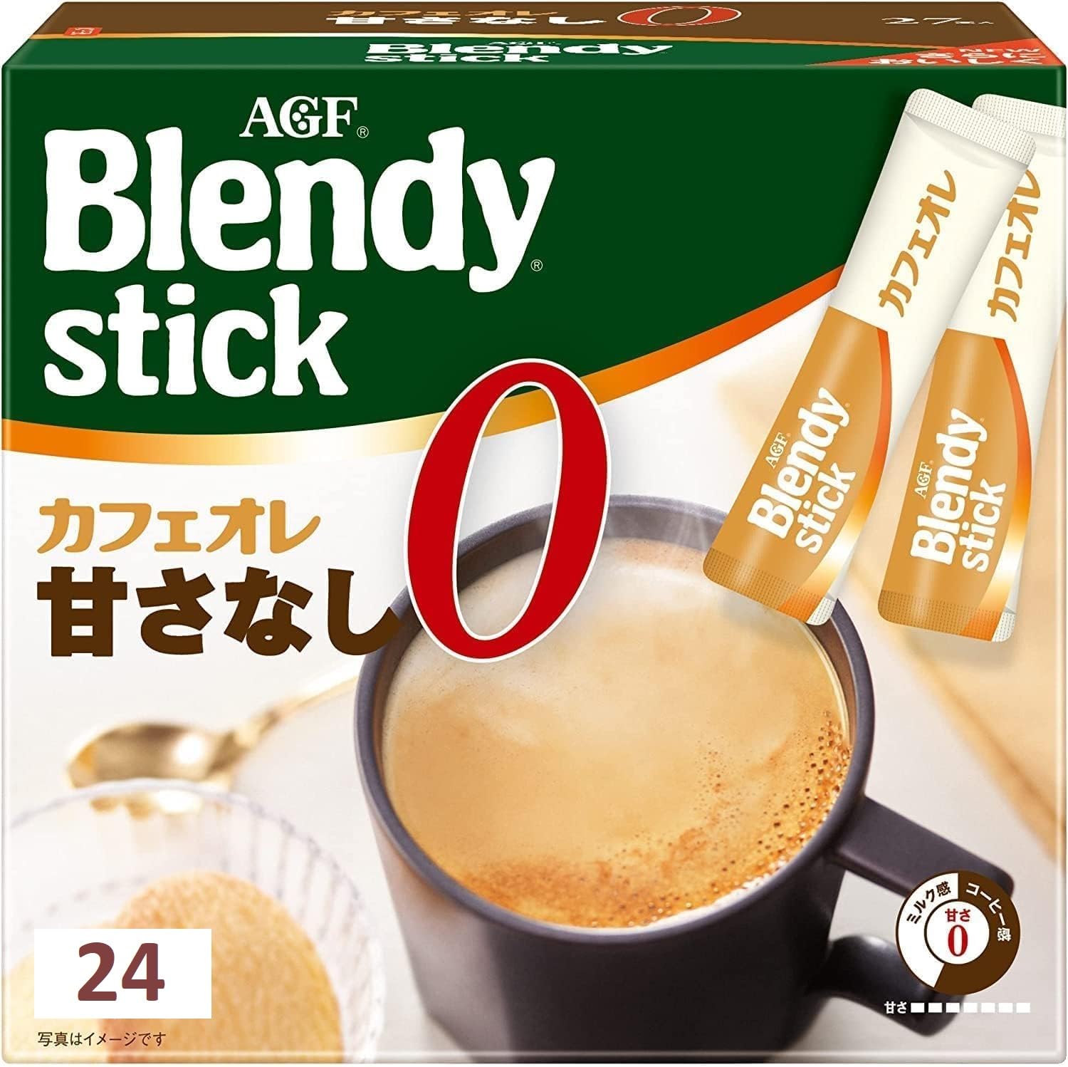 Blendy AGF Coffee Blendy Stick Cafe Au Lait No Sweetness 0.29oz X 27pcs