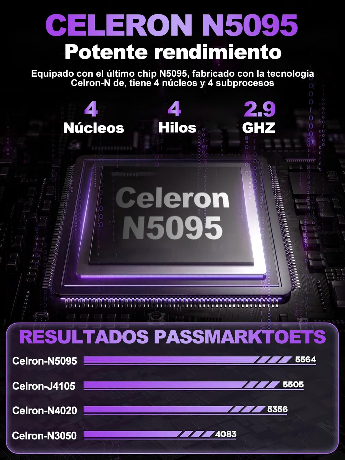 Ordenador Portátil 16 Pulgadas Celeron N5095 Up to 2.9Ghz, Portátil Win 11 con 5G WiFi 12+512GB SSD Expansión 1TB, BT 4.2 Mini Puerto Multimedia Portatiles Ventilador Refrigeración 1920*1200-Morado