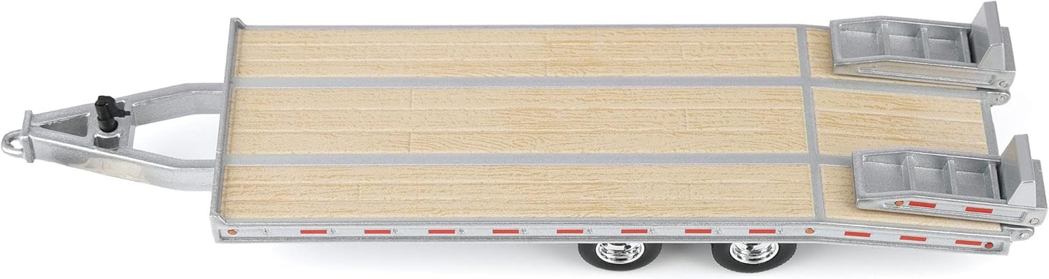 First Gear DCP 1/64 Beavertail Equipment Trailer (Silver with Chrome Rims) 60-2143