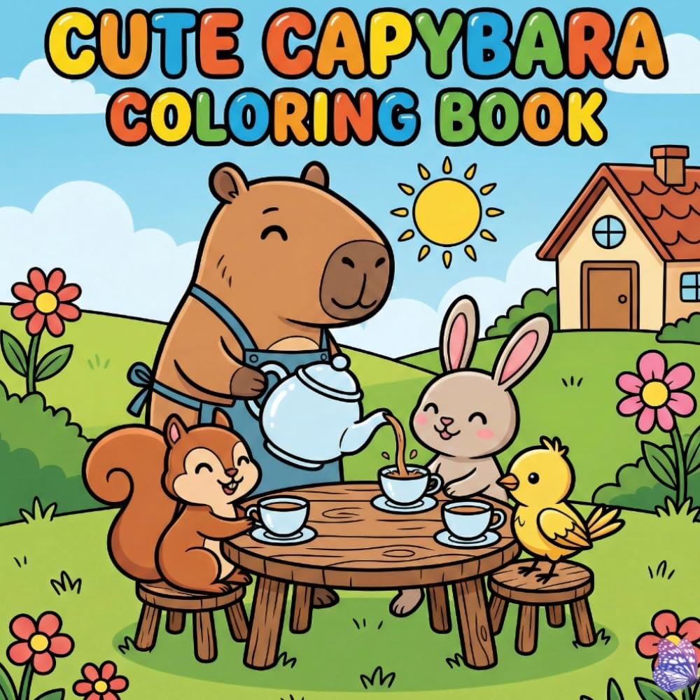 Cute Capybara Coloring Book: Size 8.5*8.5 | Pages 104 | 50 Big Capybara Animal Images like Happy, Fun, Relaxing and chill Vibes | Color Test Page Included