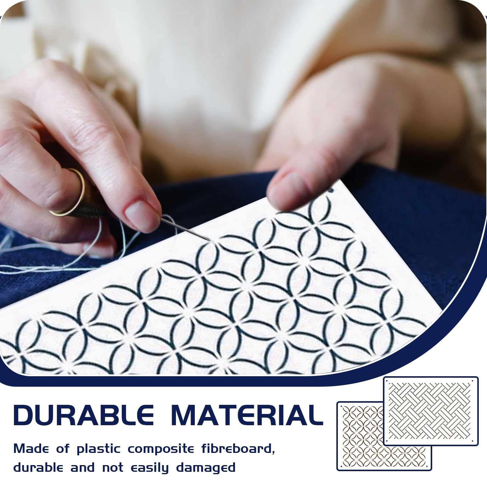 9/32 Pezzi Modelli Di Ricamo Sashiko Riutilizzabili PET Stencil - 2