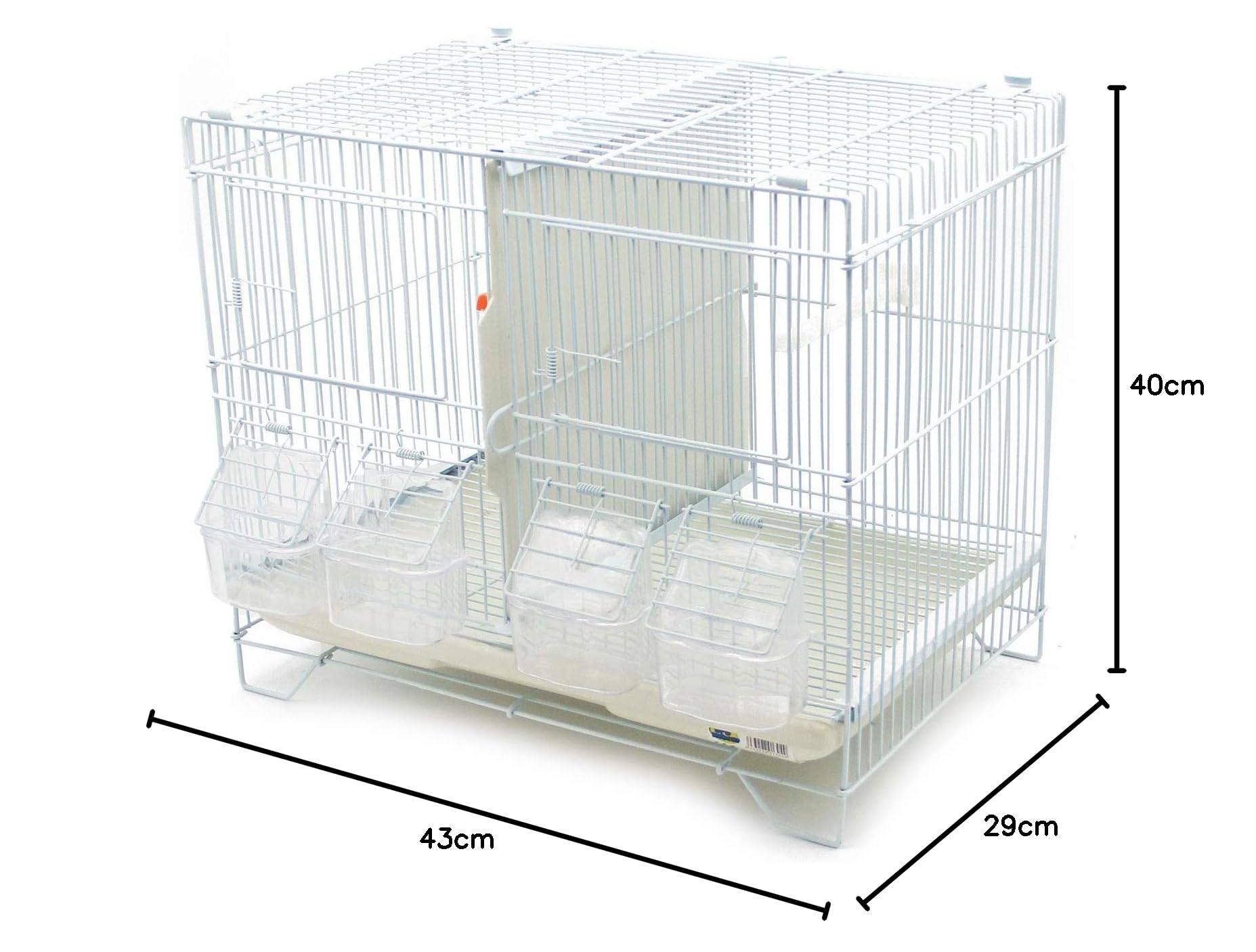 BPS Gabbia da incubazione Gabbia da allevamento per uccelli con mangiatoia per abbeveratoio, secchio misura M/L (M: 40 x 27 x 35cm) BPS-1304