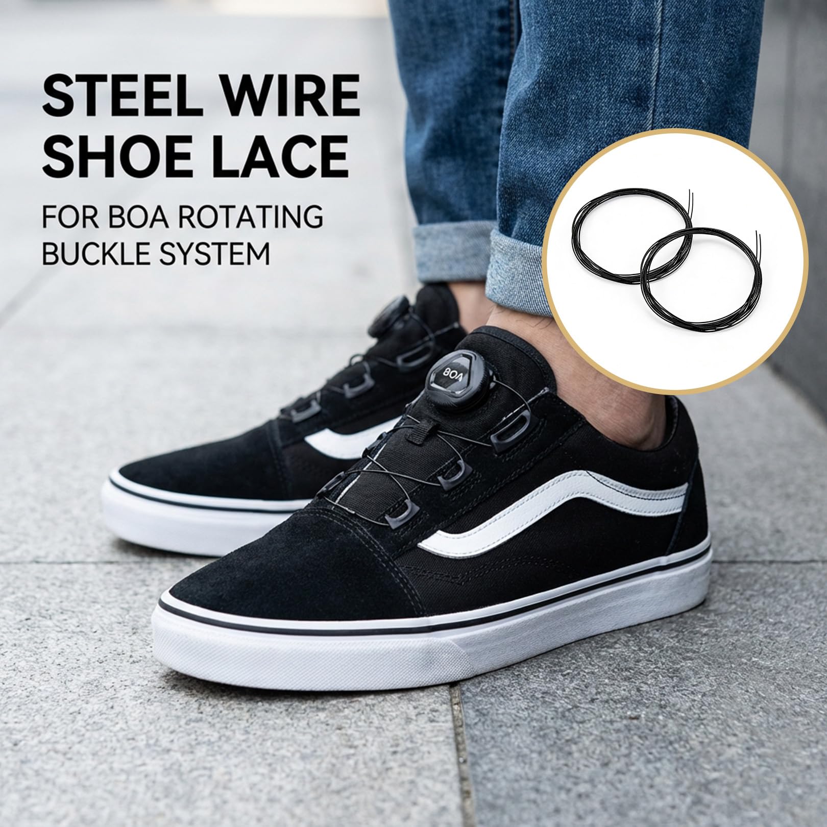 4 sztuki sznurowadeł bez wiązania do zamka Boa, sznurowadła z szybkim zapięciem, automatyczne zapięcie obrotowe do butów Lock Laces, automatyczne obrotowe sznurowadła do butów, do butów Engelbert Stra