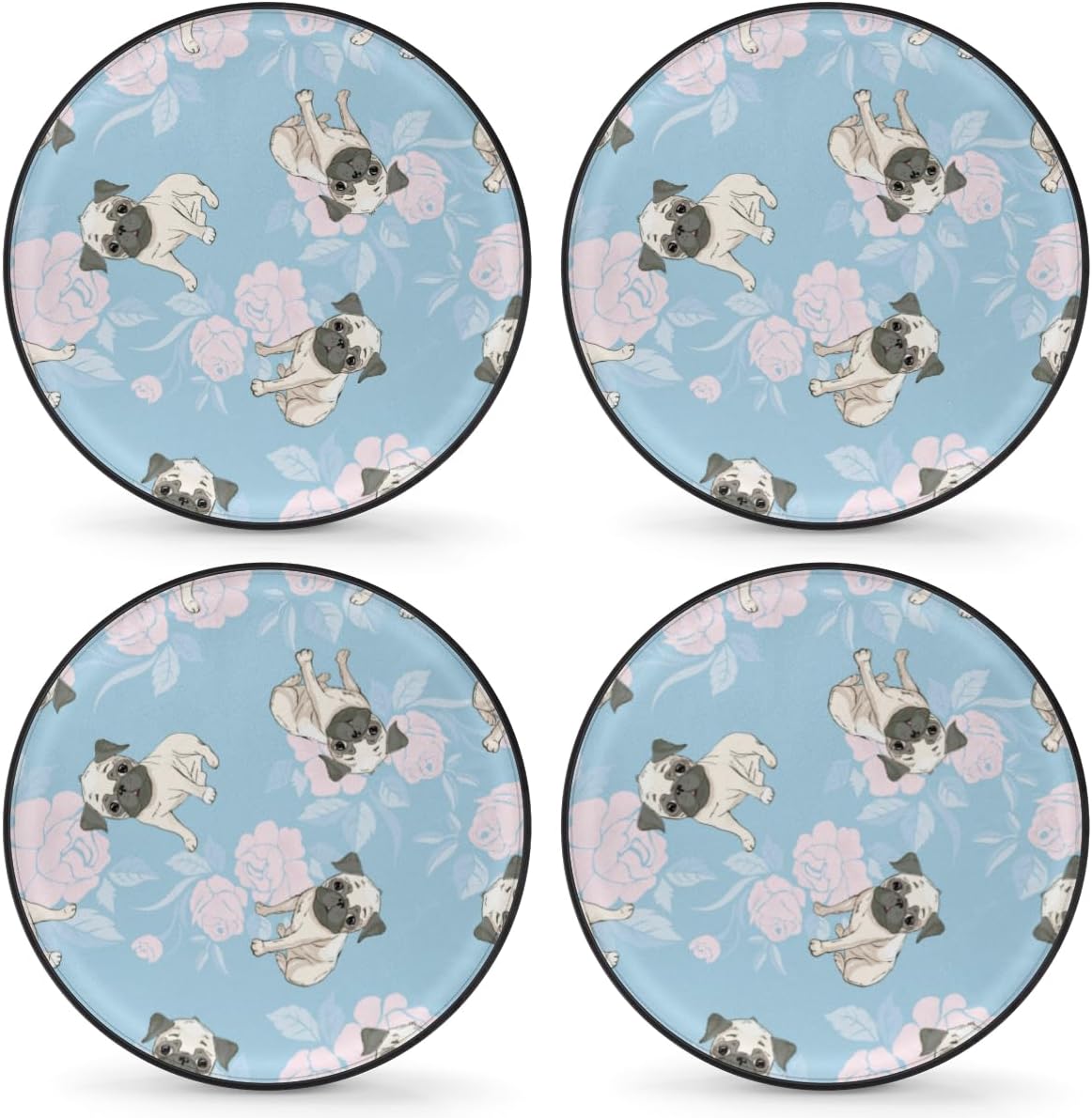 Cartoon Puppies Tire Covers Portable Spare Tire Cover Soft Durable Waterproof Dustproof Set of 4 Bags 14 Inches for Car Truck SUV Trailer Camper