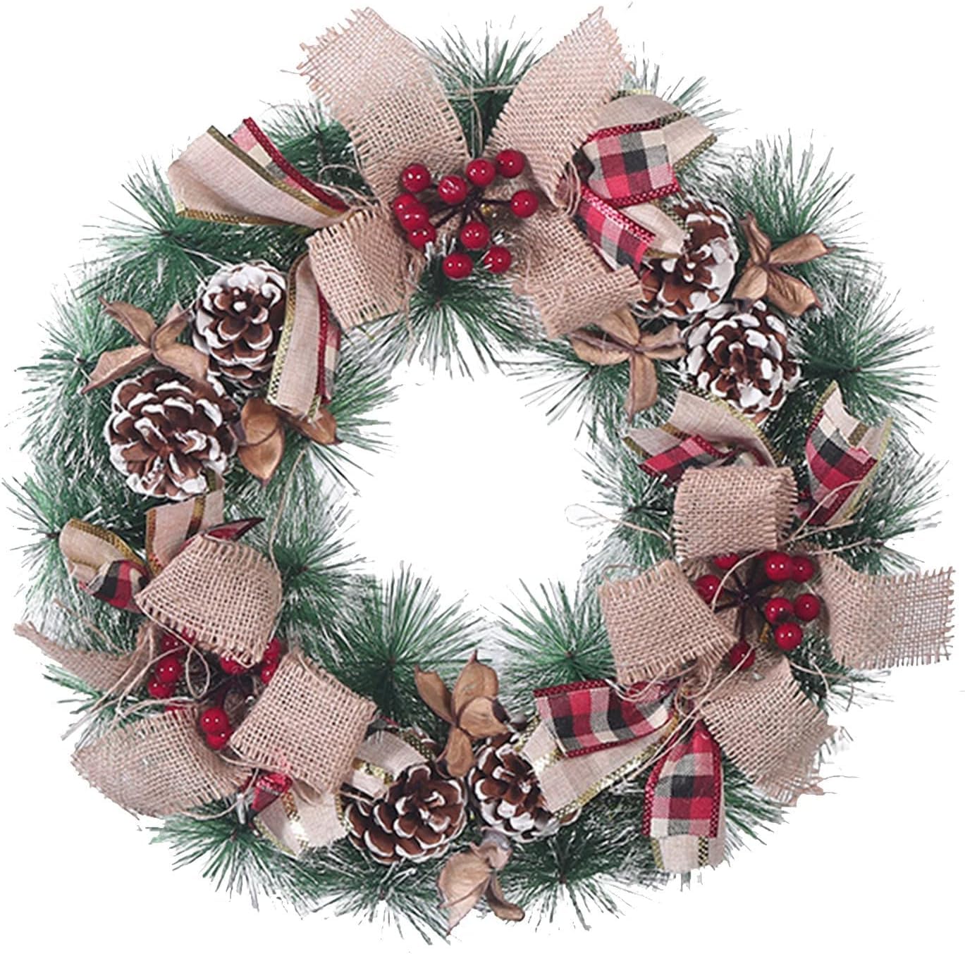 Amazon.co.jp: クリスマスリース玄関用玄関ドアフラワーリース  