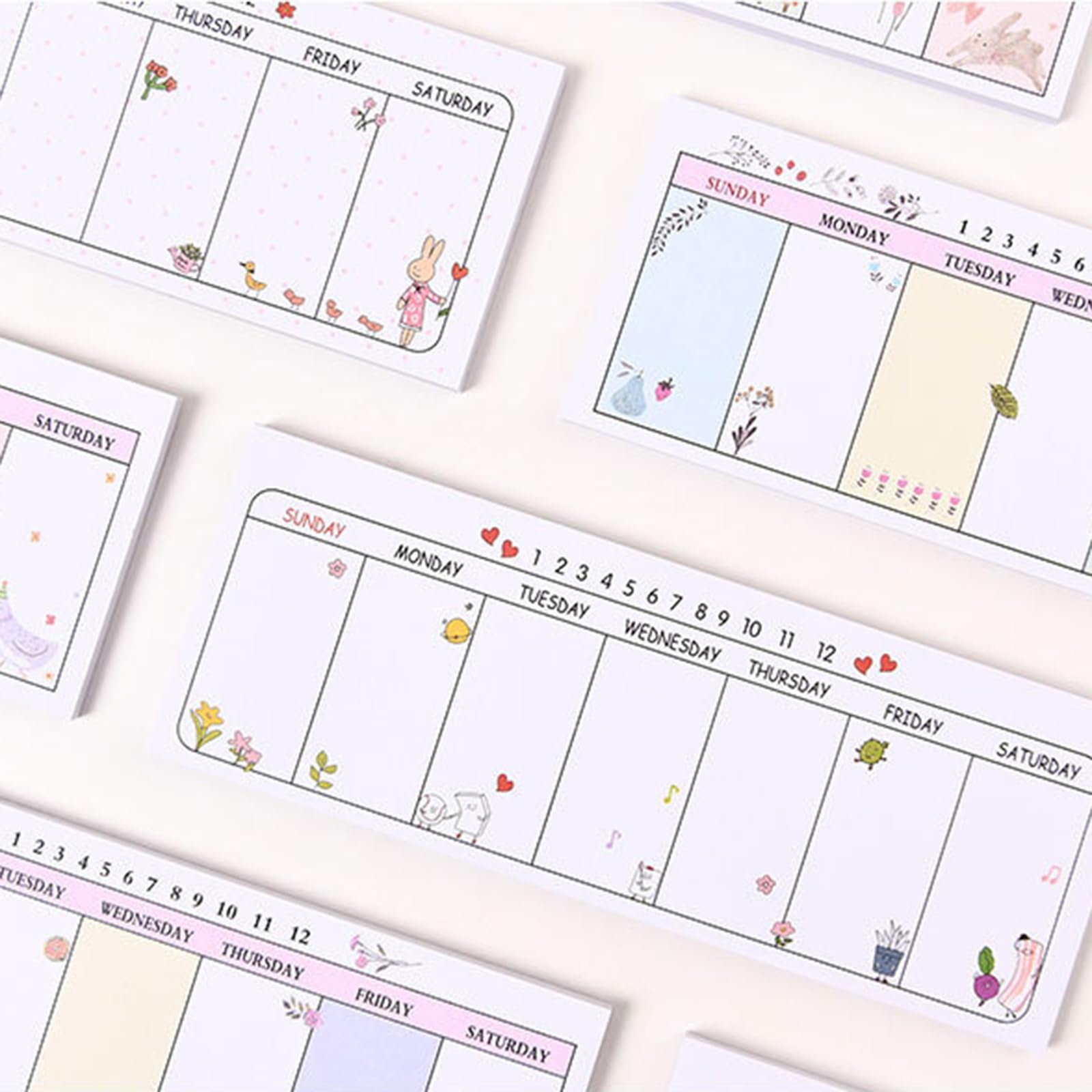 Thereisno Quality Weekly Planner Notebook Weekly Planning Pads Weekly Calendar Notepads Long-Lasting Random Pattern Style 40page Weekly Planner Planner Notebook - Image 3