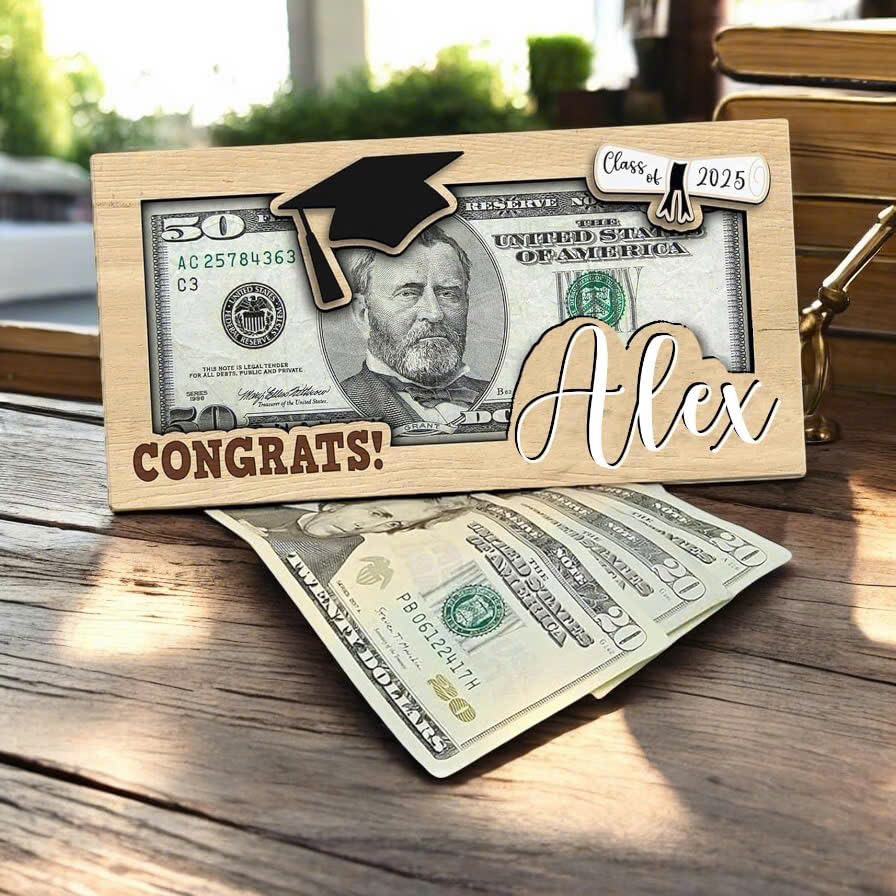 2025 Personalized Graduation Money Holder with Custom Name and Year, Personalized Graduation Gifts, Hanging Double-Layer Cash Holders, Graduations Partys Supplies2