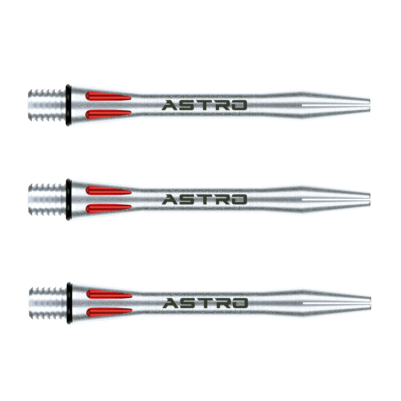 WINMAU Astro Aluminium Red Intermediate Dart Stems (Shafts) - 1 set per pack (3 shafts in total)