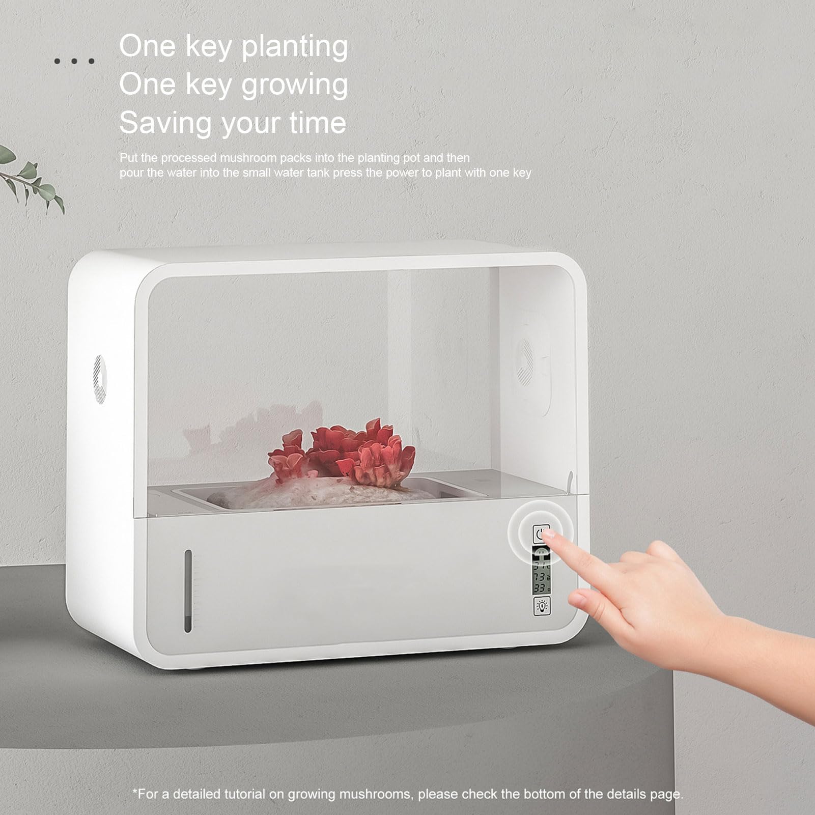 Brrnoo Kit de Culture de Champignons Intelligent, Humidificateur Automatique et Contrôle de la Température, Interface Anglaise, Boîte de Culture de Champignons en Intérieur avec