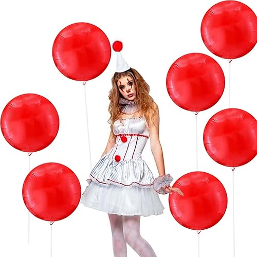 Paquete de 12 decoraciones de Halloween que incluye un kit de globos rojos fríos reutilizables con palos de globo con vasos, accesorio de Halloween,