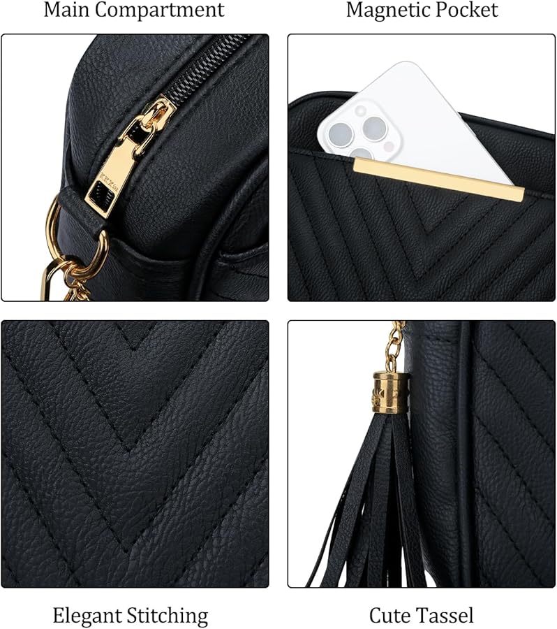 ヤ*ス様 US Customized Quilted Body Bag KKXIU 10” Large Size Quilted Crossbody Bag for Women Vegan Leather