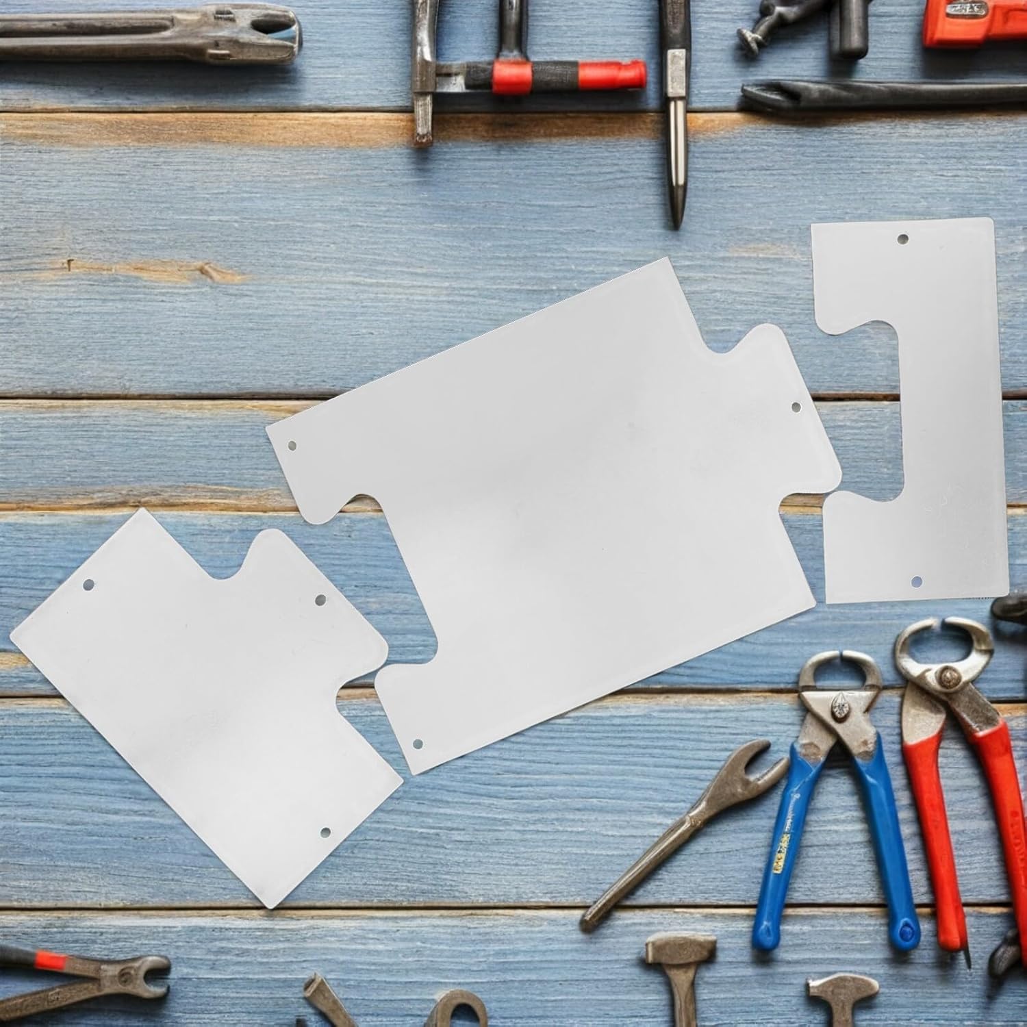 Stainless Steel Door Kick Plate Heavy-Duty Anti Bottom Kick Plates Scratch Resistant Metal for Interior and Exterior Doors 8x34 Inch Split Panel