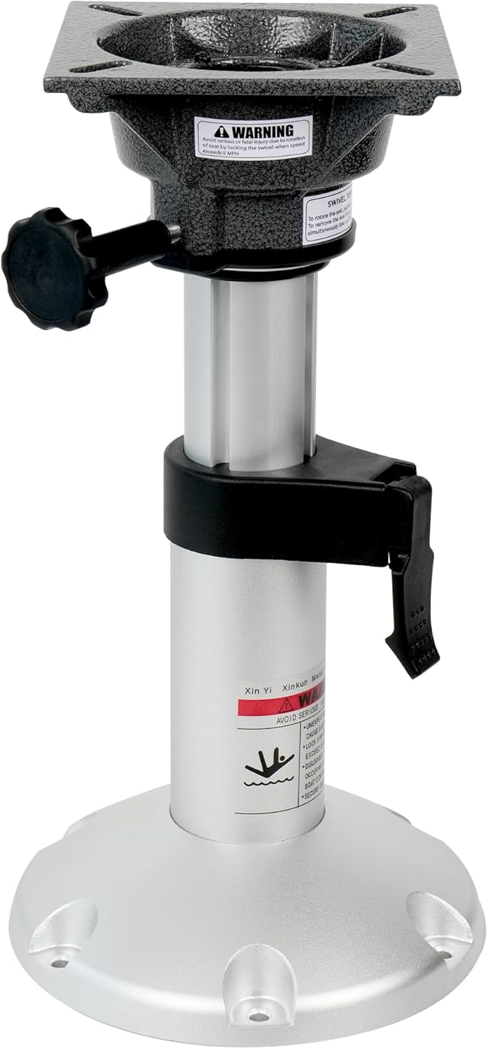 Aluminum Adjustable Height Locking Boat Seat Pedestals 13 to 18 Inches for Boat Seats(1pcs)