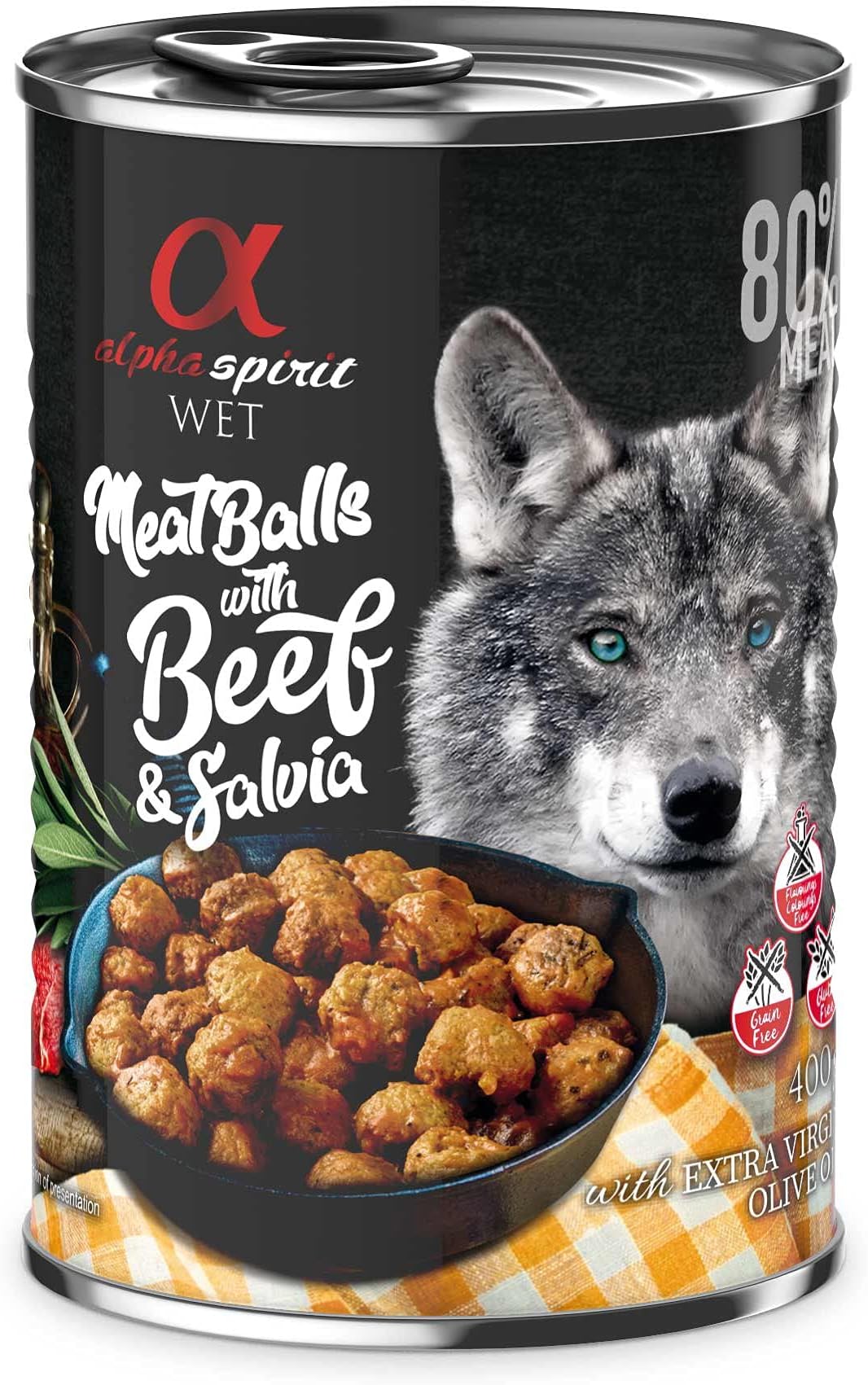 ALPHA INDUSTRIES Spirit Meatballs Beef and Salvia, Complete Pet Food For Dogs, 400gr