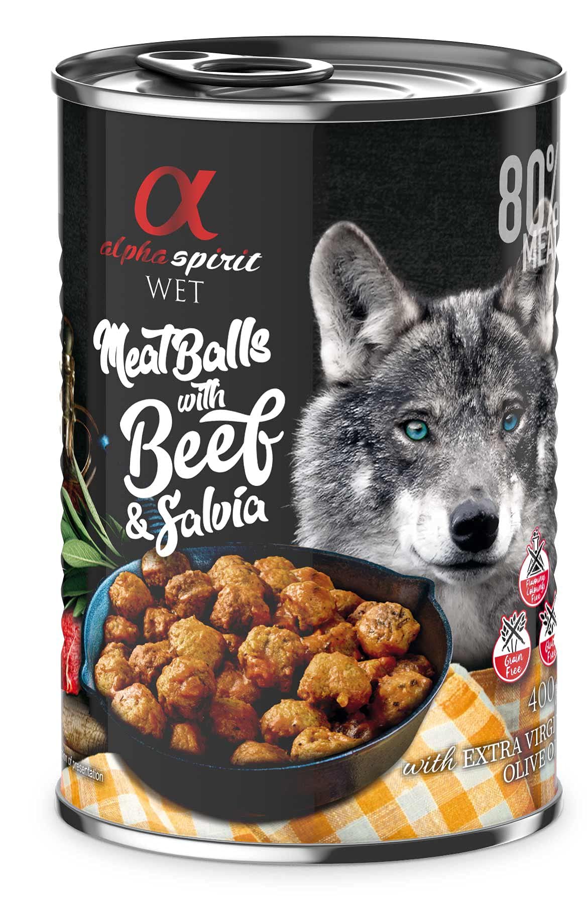 ALPHA INDUSTRIES Spirit Meatballs Beef and Salvia, Complete Pet Food For Dogs, 400gr
