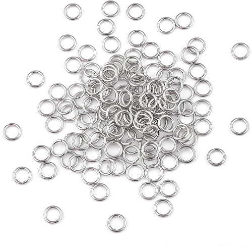 Miniatura 2 de 1000 anillos de salto de acero inoxidable 304 para suministros de fabricación de joyas, 0.197 in, calibre 21, anillos de salto abiertos de plata,