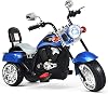 HONEY JOY Kids Motorcycle, 6V Battery Powered Toddler Chopper Motorbike Ride On Toy wHorn & Headlight, Foot Pedal, 3-Wheel Mini Electric Motorcycle for Kids, Gift for Boys GirlsBlue