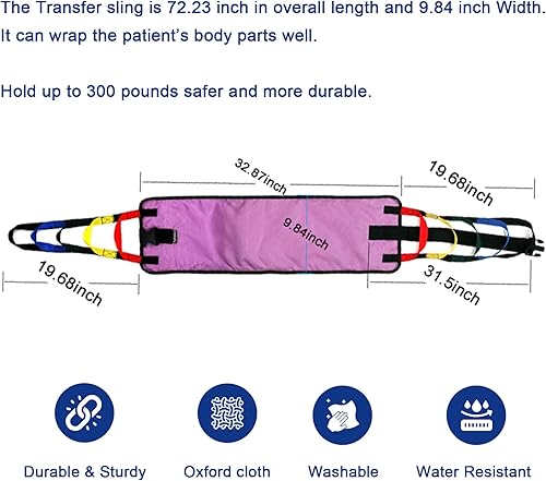 Miniatura 3 de Eslinga de elevación para pacientes, resistente para el movimiento, soporte de apoyo para la honda peso, capacidad totalmente acolchada con