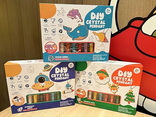 Miniatura 5 de Juego de arte y manualidades de pintura de cristal, 24 piezas de estilo diverso, pintura creativa ecológica, regalo único de Navidad de Halloween