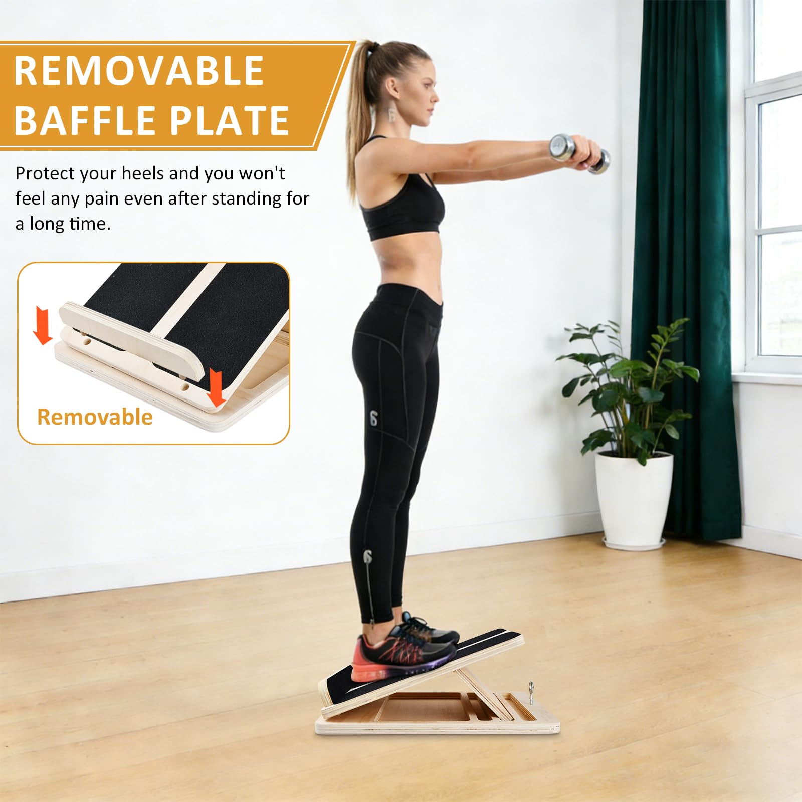 Tavola Inclinata Regolabile, Tavola Inclinata Regolabile in Legno, Tavolas per Polpaccio Pieghevole Antiscivolo, Slant Board Professionale per Allungamento Muscolare