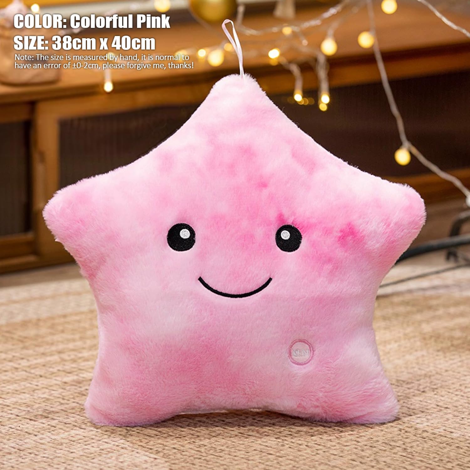 Kyduu Cuddly LED Cushion, LED Star Pillows, Light up pillow cushion, Star toy, Sensory toys for autism Glo pals, Glow pals - Image 2