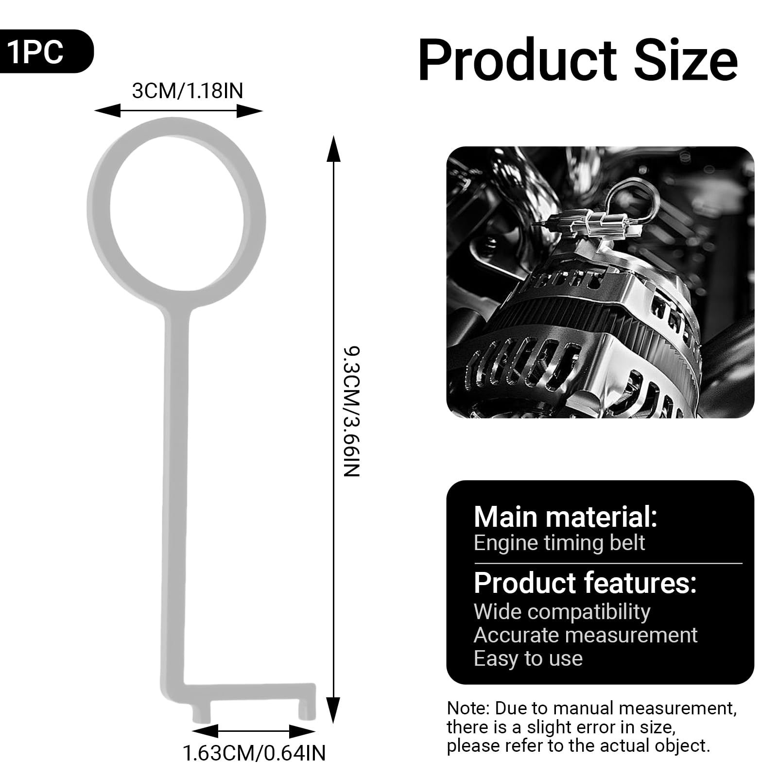 Erioscar Calibro Strumento Chiave per Cinghie dentate PureTech 1.0 e 1.2, Indicatore di Usura della Cinghia per PSA, Strumenti della Cinghia di distribuzione per Citroen, Peugeot, Toyota (1 Pezzi)