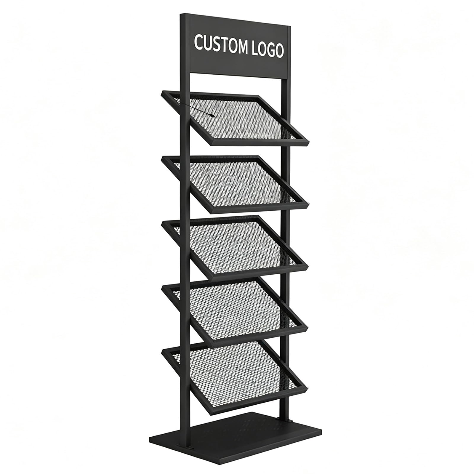 XKSJCDR Tile Sample Display Stand, 5-Tier Inclined Mesh Storage