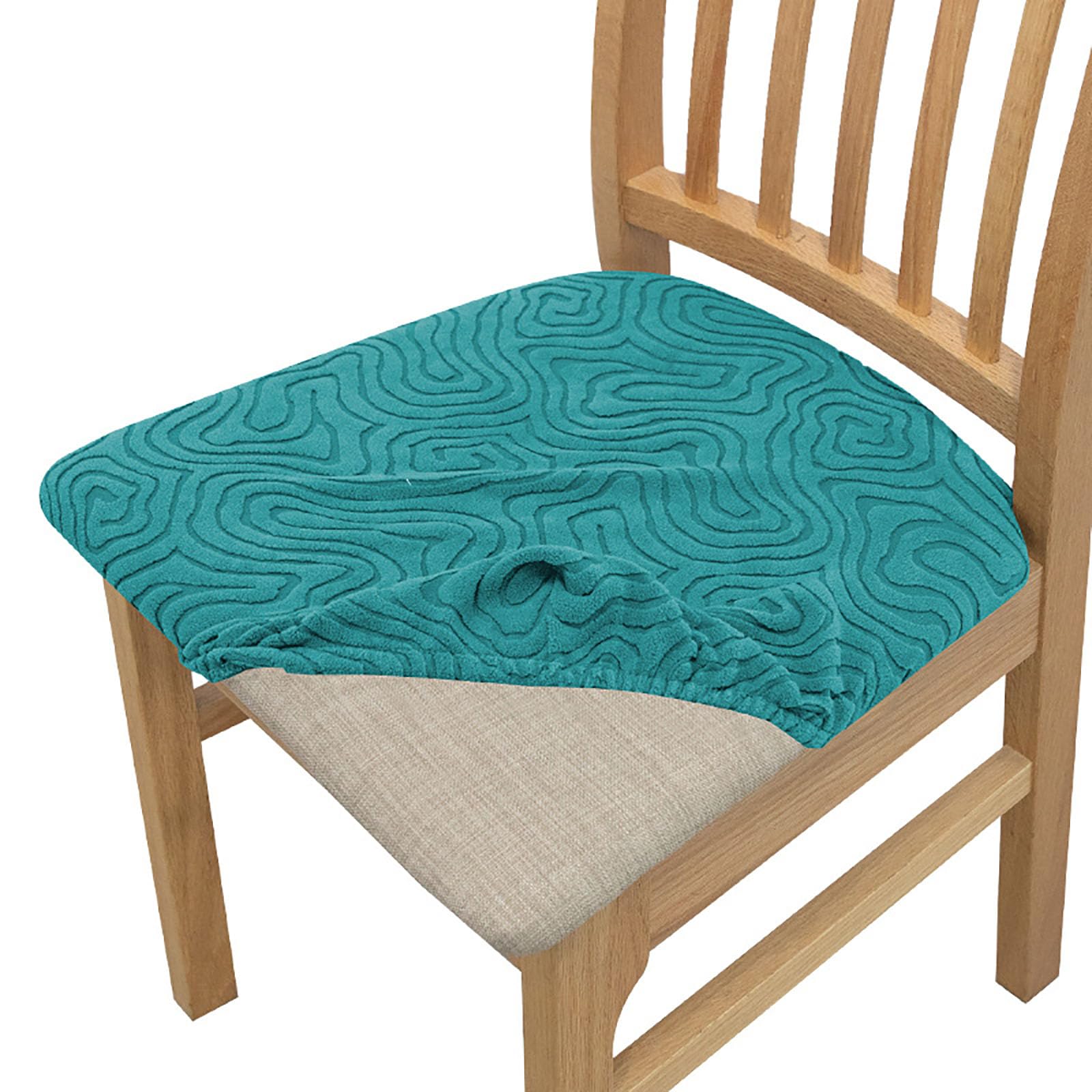Housses de chaise extensibles pour rénover des chaises de cuisine bleues