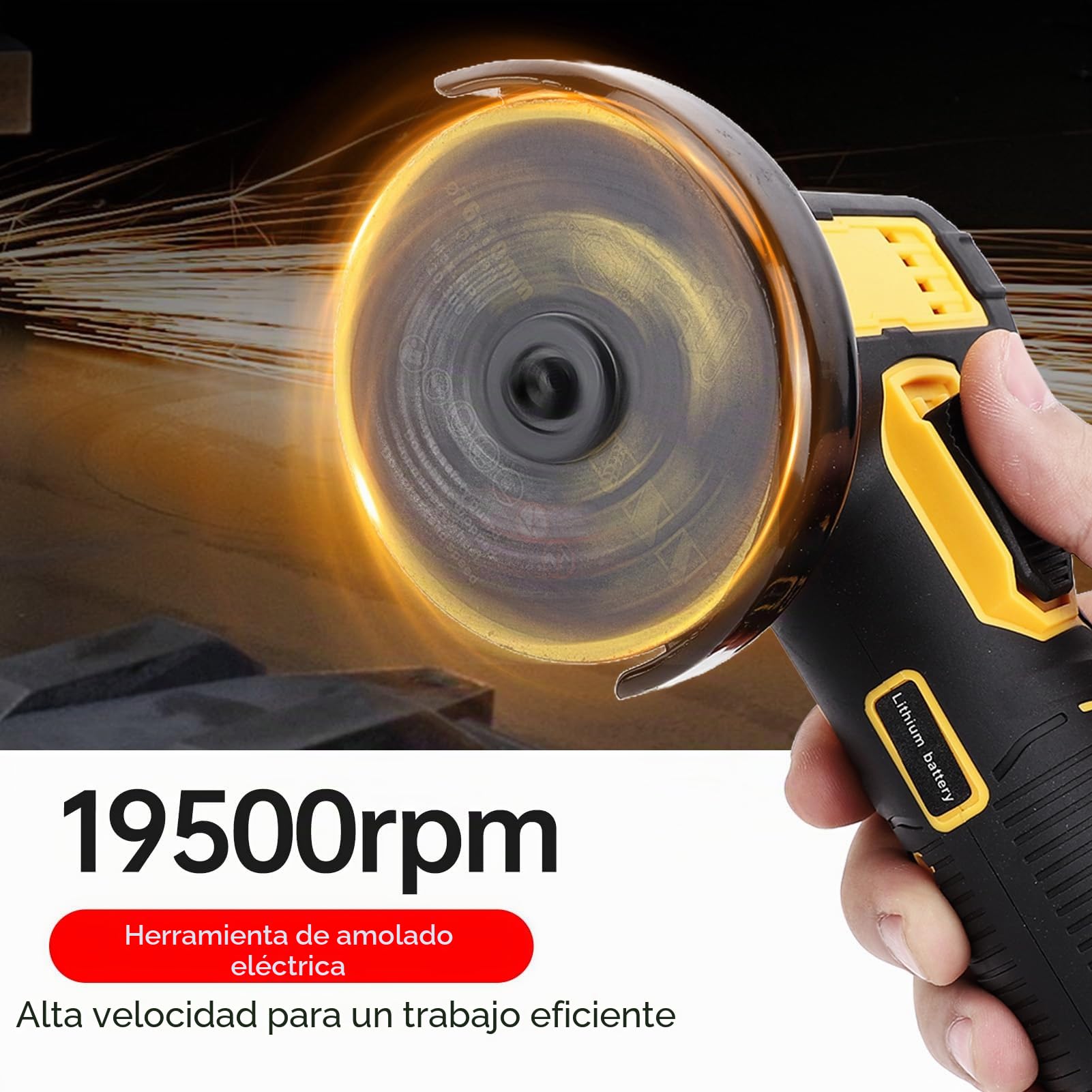 Mini Amoladora Angular, Mulcort Herramienta de corte y pulido de ángulo manual, con 2 baterías recargables, cortador de azulejos multifuncional con 6 discos para ladrillo, madera, acero, piedra
