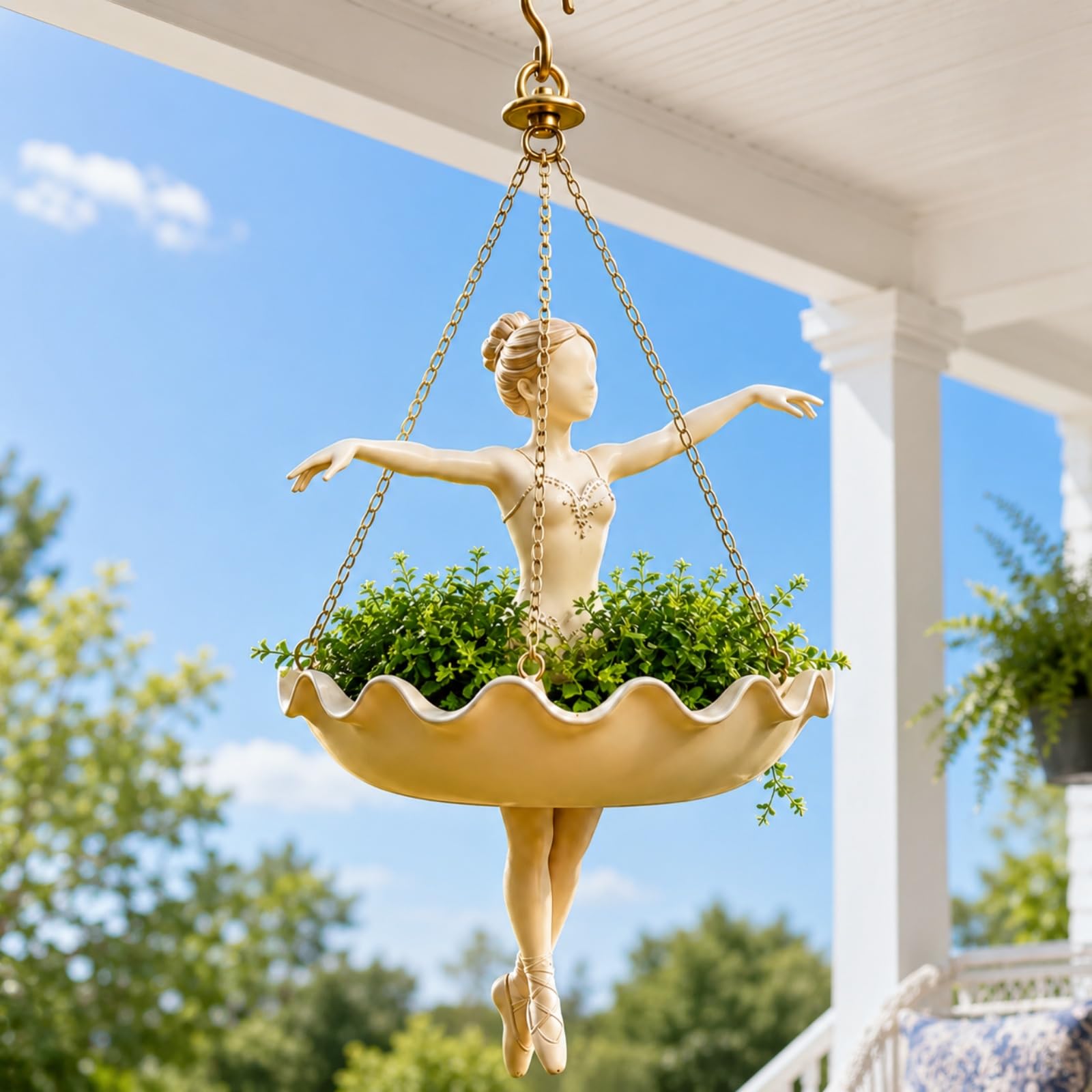 Ballerina Hanging Planter, Resin Ballet Dancer Flower Pot (Ballet Dancer*S)