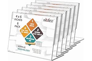 NIUBEE 6 x 4 Inches 4x6 Picture Frame Magnetic Acrylic Sign Holder