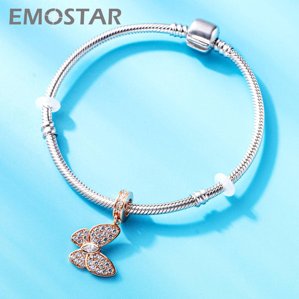 Butterfly Pendant Sparkling Insect Charms fit Pandora Bracelet Necklace,in 925 Sterling Silver, Gifts for Birthday/Mother