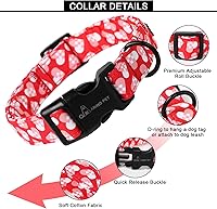 Vista 126 de Aring Pet Collar de algodón, ligero y ajustable, con hebilla de liberación rápida para perros pequeños, medianos y grandes, para cachorros, XS
