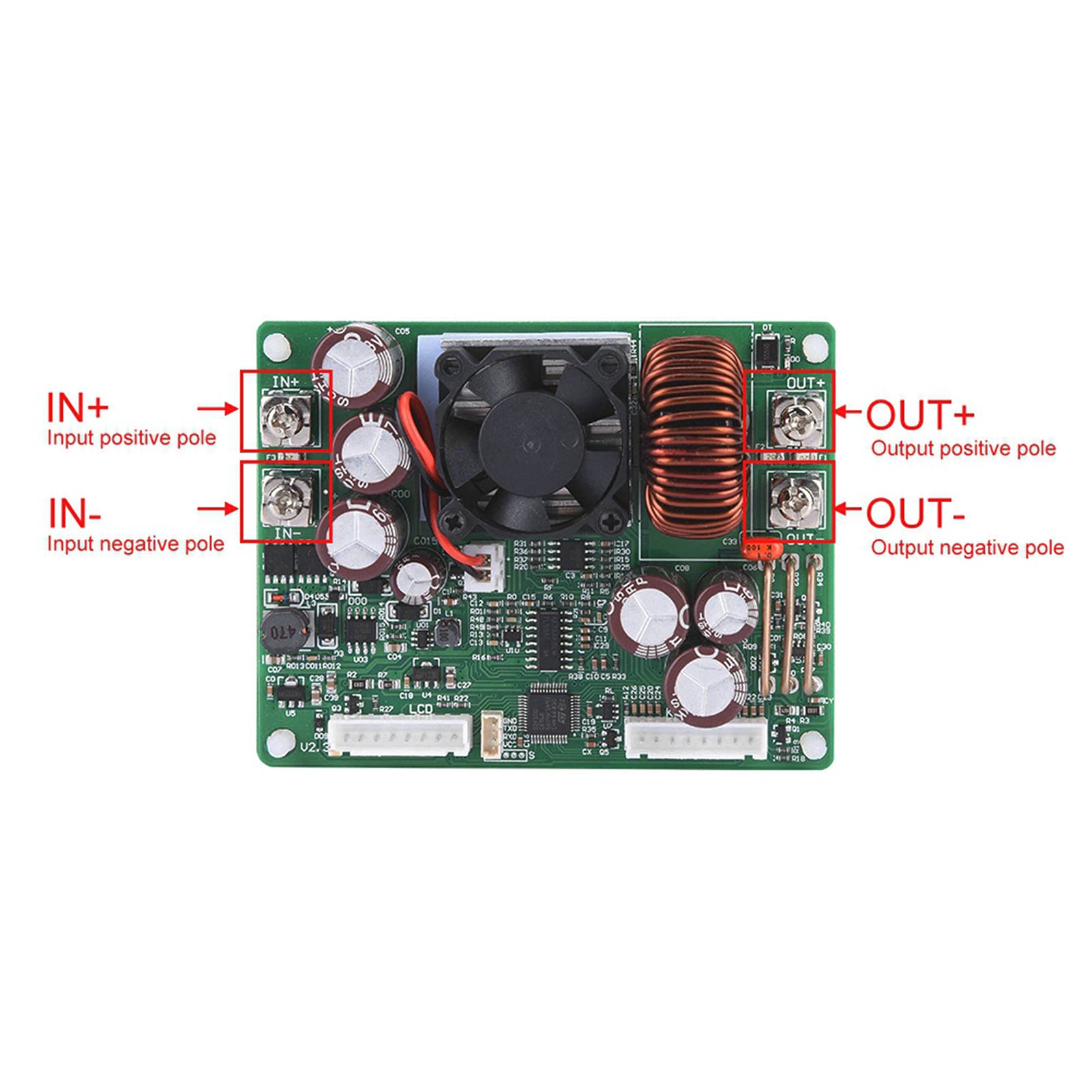 Modulo di alimentazione programmabile step-down con convertitore di tensione costante LCD a colori, funzione avanzata, alta precisione per ingegneri elettronici, fai da te (DPS5020-USB-BT)
