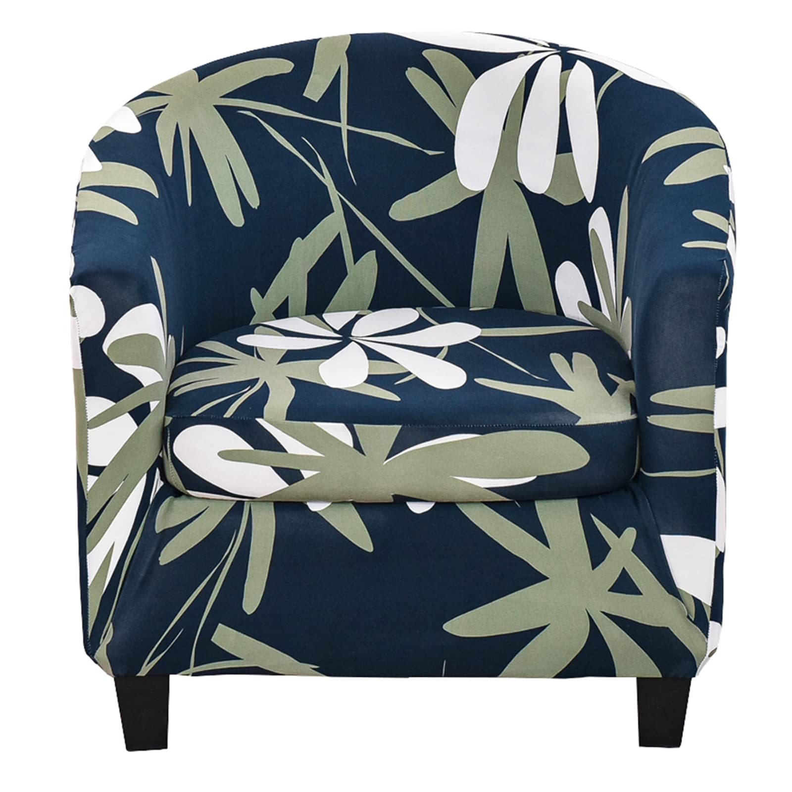 Jhld L Club Chair Slipcover 2 Piece, Printed Tub Chair Cover Soft Spandex Stretch Club Chair Cover Armchair Chair Slipcovers With Elastic Bottom Removable Washable -2 Piece
