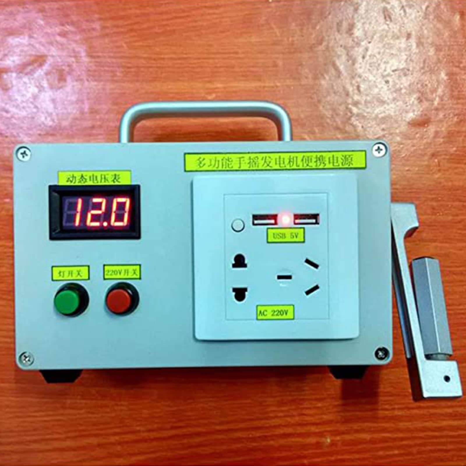 Handcrankgenerator, draagbaar energiestation, Draagbare Hand Crank Generator 30W Kleine Dynamo Outdoor Handleiding Emergency Telefoon Oplader Met 3-28V DC-DC spanningsregelaar voor thuis kamperen buit