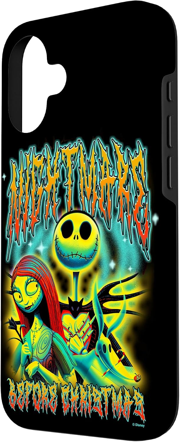 Disney The Nightmare Before Christmas Jack & Sally Neon Logo Case for iPhone 16